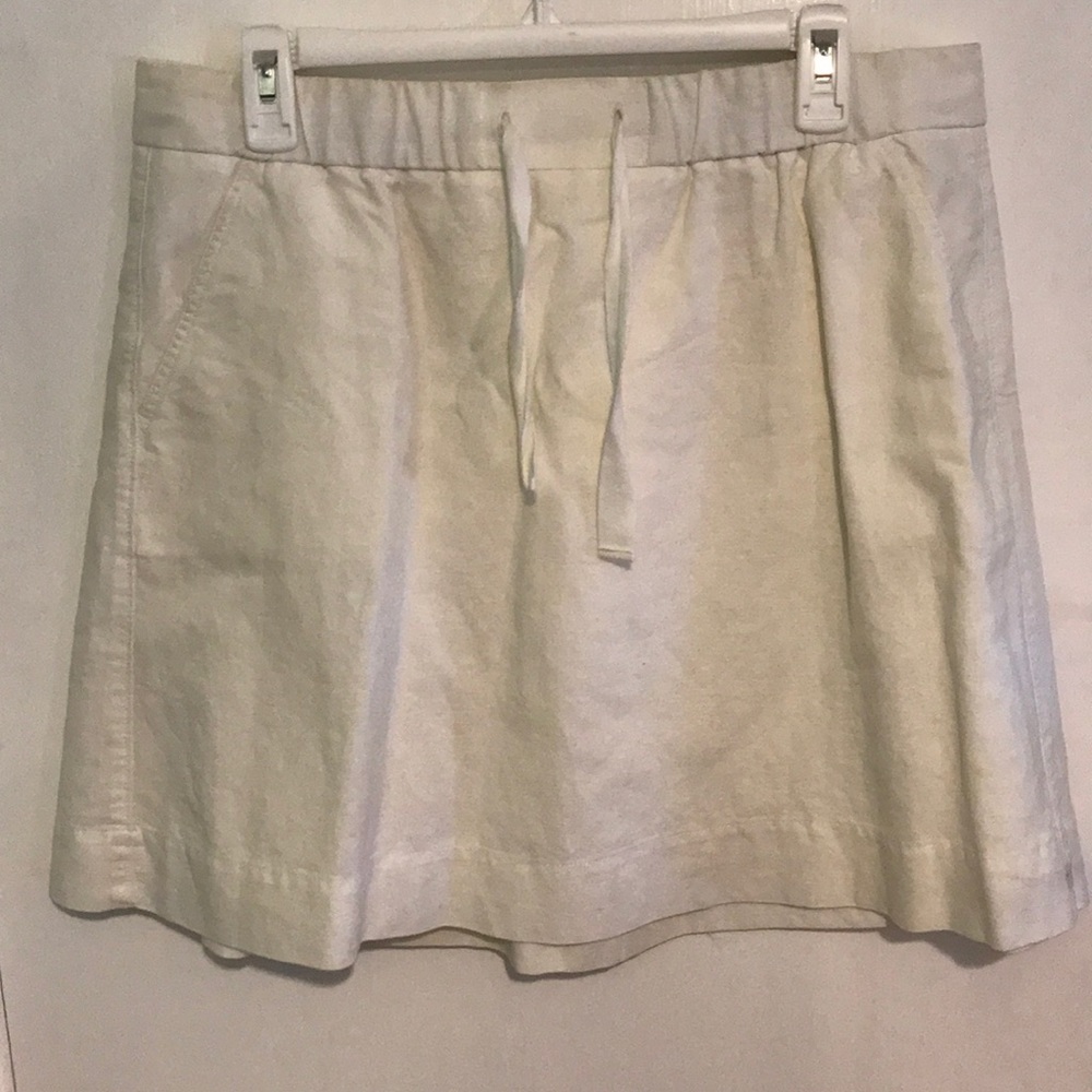 J Crew White linen, lined Aline skirt